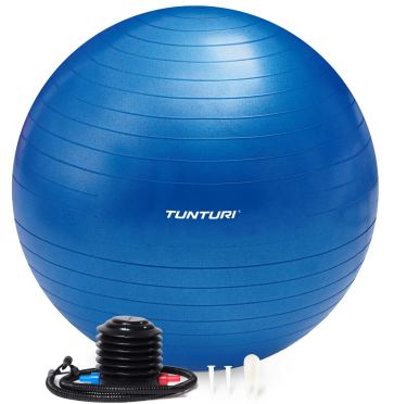 Tunturi fitnessbal anti burst blauw inclusief pomp 