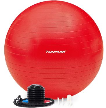 Tunturi fitnessbal anti burst rood inclusief pomp 